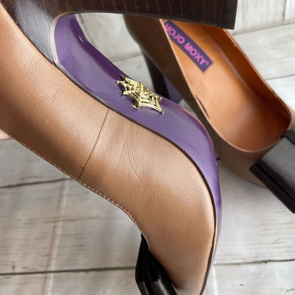 Mojo Moxy Sophia Camel Leather Pumps 6 - Picture 12 of 15